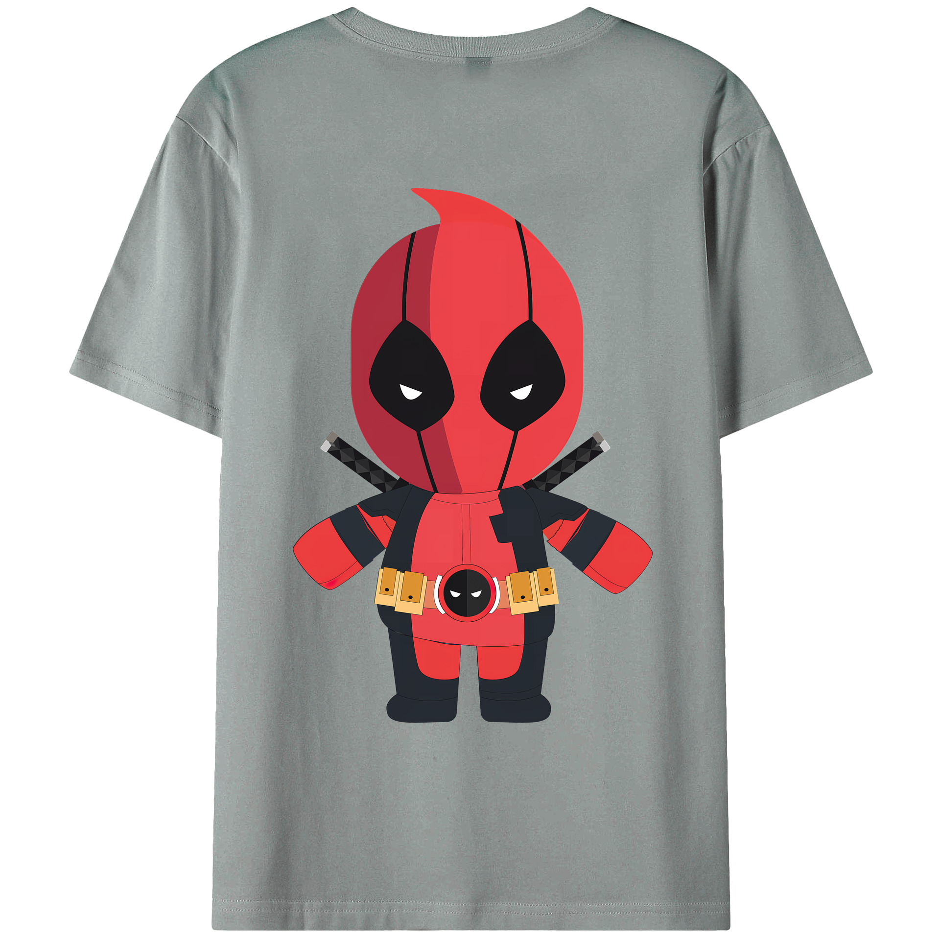 （画像用） Deadpool デッドプール 綿100％ メンズ半袖Tシャツ（バックプリント） 通気性